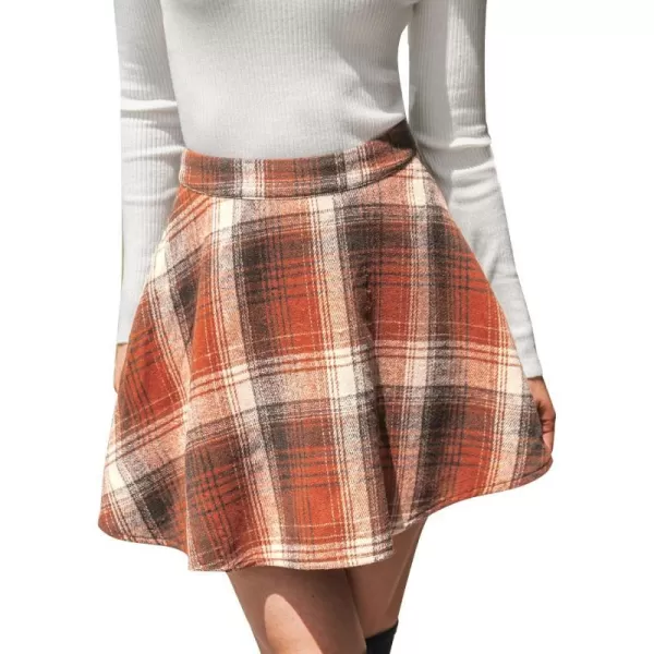 imageCUPSHE Women Skirts High Waist High Waist Plaid Mini Skirt Holiday Short Skirts Party ChristmasRed