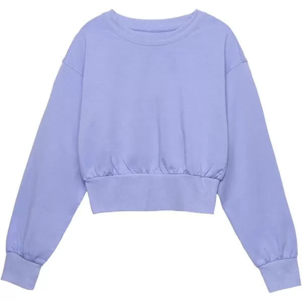 imageCUPSHE Women Sweatshirt Drop Shoulder Round Neck Long Sleeve Fitted Waisted Crop Light PurpleCUPSHE Women Sweatshirt Drop Shoulder Round Neck Long Sleeve Fitted Waisted Crop Light Purple
