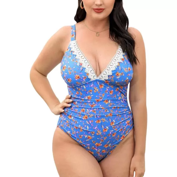 Light Purple Blue/ Floral