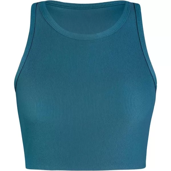imageCUPSHE Womens Camisole Crop Round Neckline Sleeveless TopTeal