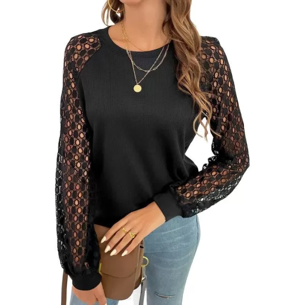imageCUPSHE Womens Casual Mock Neck Blouse Rib Knit Tops Long Sleeve Shirts with Cutout DetailsBlack