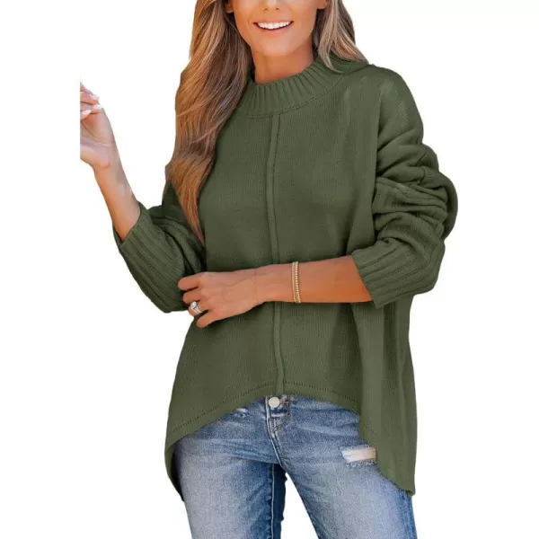 imageCUPSHE Womens Casual Mock Neck Sweater Fall Knit Long Sleeves Pullover with Inverted Seam DetailGreen