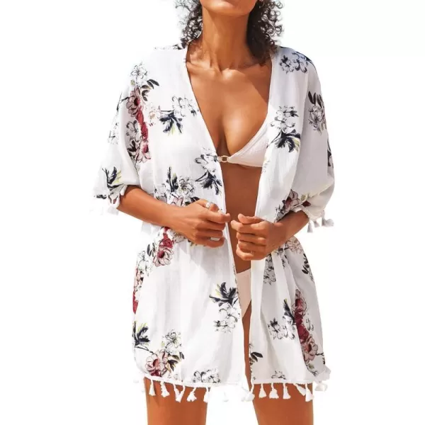 imageCUPSHE Womens Cover Up Fringe Hem Loose Waisted Knee Length BeachwearMulticolor