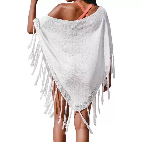 imageCUPSHE Womens Fringe Hem Cover Up WhiteWhite