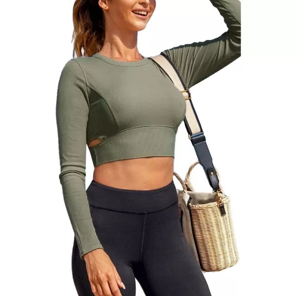 imageCUPSHE Womens Green CutOut Side Sweatshirt Casual Pullover Tunic TopsGreen