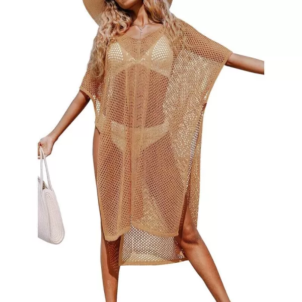 imageCUPSHE Womens Green Hollow Out Split Cover UpOrange
