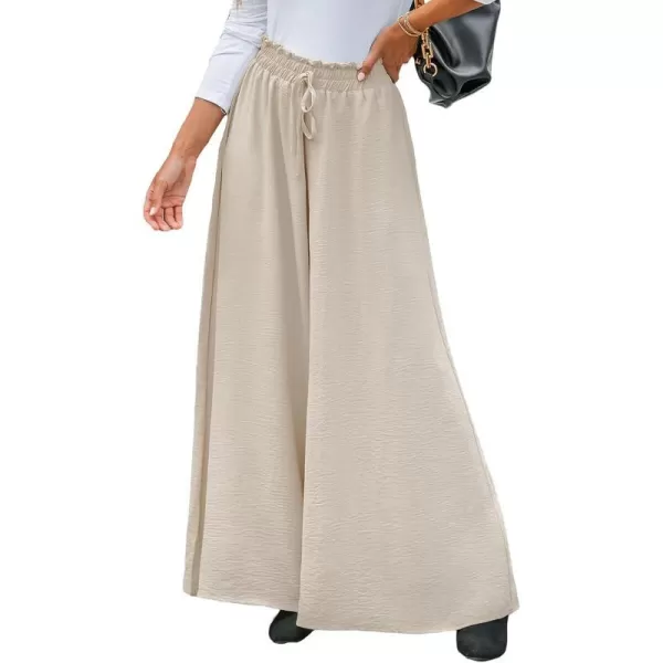imageCUPSHE Womens HighRise Waist Paperbag Pants Drawstring with Wide LegBeige