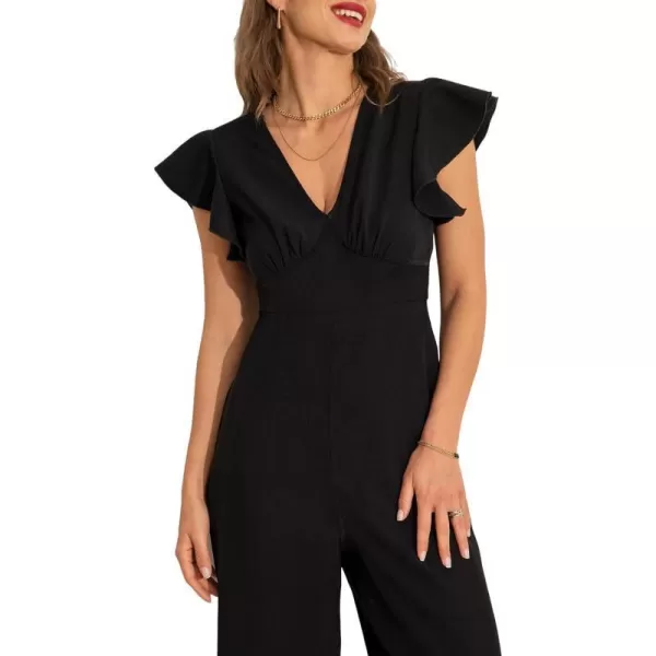 imageCUPSHE Womens Jumpsuits Casual Wrap Vneck Cap Sleeve Wide Legs Vacation Jumpsuit