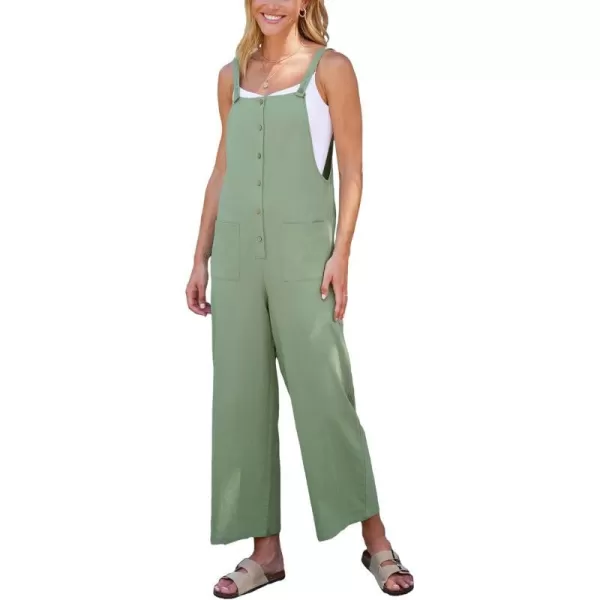 imageCUPSHE Womens Jumpsuits Square Neck Patch Pocket Sleeveless Straight Leg Overall Outfit CasualGreen