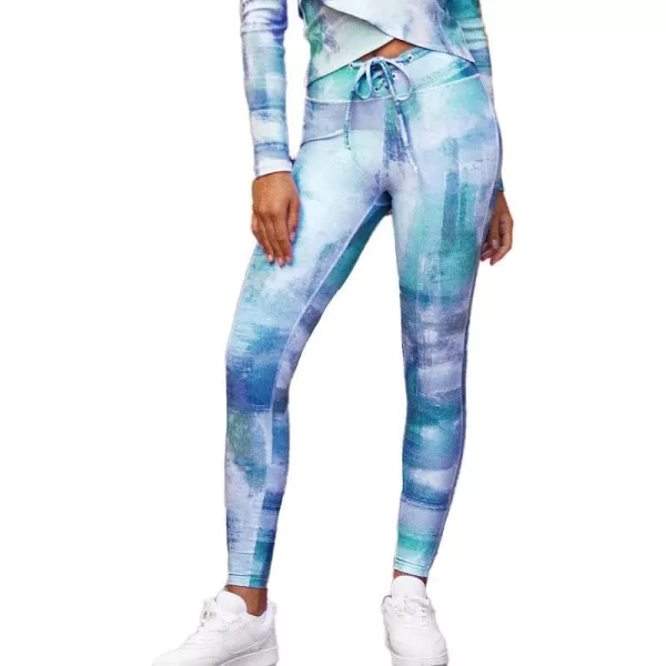 imageCUPSHE Womens Leggings High Waisted Tie Dye Drawstring Fit PantsMulticolor