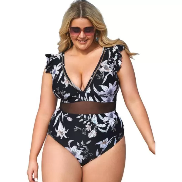 Black/ Floral