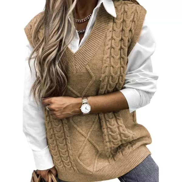 imageCUPSHE Womens Pullover Sweater Vest Fall Winter V Neck Casual Sleeveless Knit SweaterMulticolored