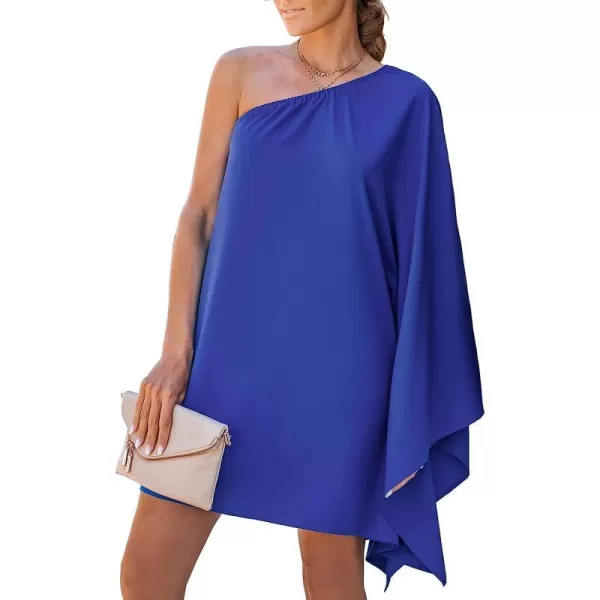 imageCUPSHE Womens Royal Blue OneShoulder Mini Dress Summer DressRoyal Blue