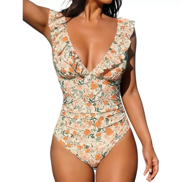 Orange Ditsy Print