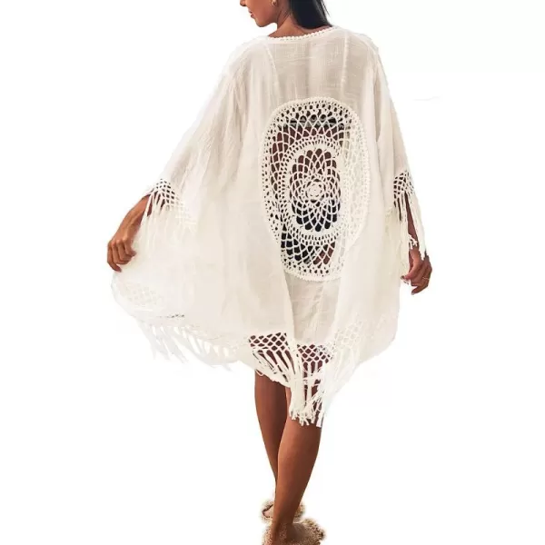 imageCUPSHE Womens Tassel Long Kimono Cardigans Beach Swimsuit Bikini Cover UpApriot