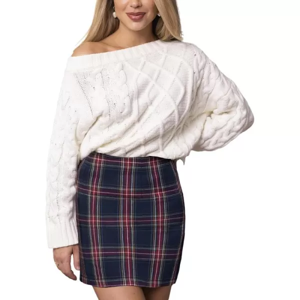 imageCUPSHE X Gabby Windey Women Skirts Holiday Plaid High Waist Mini Skirt High Waist Short SkirtsBlack