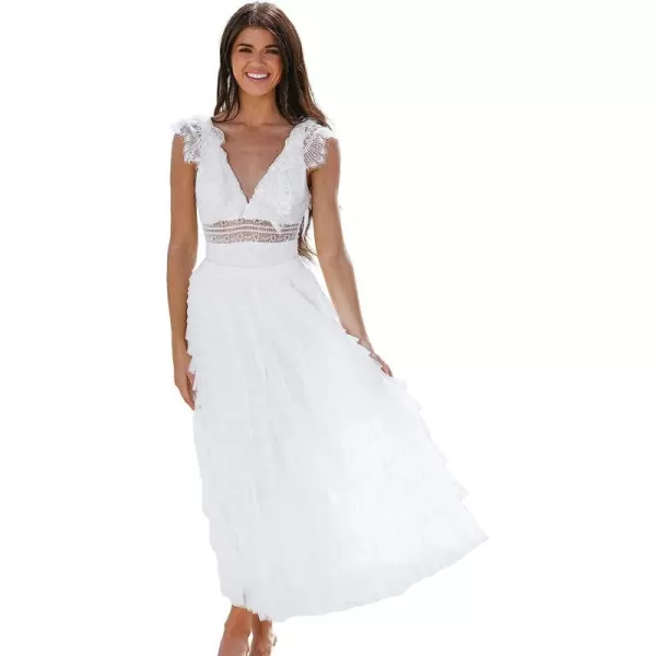 imageCUPSHE X Madison Honeymoon Tiered Maxi Skirt Aline Silhouette Skirts for Women Summer Ruffles Long SkirtWhite