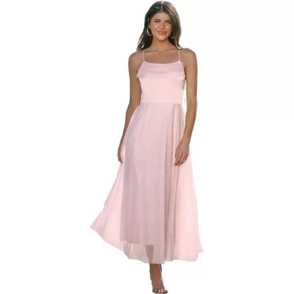 imageCUPSHE X Madison Womens Beach Wedding Honeymoon Organza Tie Back Maxi Dress Flowy Aline DressesLight Pink