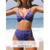 imageCUPSHE Bikini Set for Women Bathing Suit High Waisted Scalloped V Neck Two Pieces SwimsuitAdmiral Blue