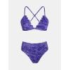 imageCUPSHE Bikini Set for Women Bathing Suit High Waisted Scalloped V Neck Two Pieces SwimsuitAdmiral Blue