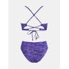 imageCUPSHE Bikini Set for Women Bathing Suit High Waisted Scalloped V Neck Two Pieces SwimsuitAdmiral Blue