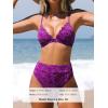 imageCUPSHE Bikini Set for Women Bathing Suit High Waisted Scalloped V Neck Two Pieces SwimsuitDark Plum Purple
