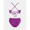 imageCUPSHE Bikini Set for Women Bathing Suit High Waisted Scalloped V Neck Two Pieces SwimsuitDark Plum Purple
