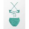 imageCUPSHE Bikini Set for Women Bathing Suit High Waisted Scalloped V Neck Two Pieces SwimsuitForest Green