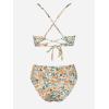 imageCUPSHE Bikini Set for Women Bathing Suit High Waisted Scalloped V Neck Two Pieces SwimsuitYellowFloral
