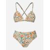 imageCUPSHE Bikini Set for Women Bathing Suit High Waisted Scalloped V Neck Two Pieces SwimsuitYellowFloral