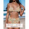 imageCUPSHE Bikini Set for Women Bathing Suit High Waisted Scalloped V Neck Two Pieces SwimsuitYellowFloral