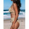 imageCUPSHE Bikini Set for Women Bathing Suit High Waisted Scalloped V Neck Two Pieces SwimsuitYellowFloral