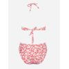 imageCUPSHE Bikini Set for Women Two Piece Swimsuit Bandeau Top Back Tie Mid Waisted Bottom with Removable Shoulder StrapsCoralFloral