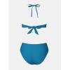 imageCUPSHE Bikini Set for Women Two Piece Swimsuit Bandeau Top Back Tie Mid Waisted Bottom with Removable Shoulder StrapsSapphire Blue