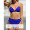 imageCUPSHE Women Swimsuit Bikini Set High Waisted Push Up Cheeky Drawstring Two Piece Bathing SuitAzure Blue