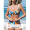 imageCUPSHE Women Swimsuit Bikini Set High Waisted Push Up Cheeky Drawstring Two Piece Bathing SuitSky BlueTropical