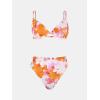 imageCUPSHE Women Swimsuit Bikini Set High Waisted Push Up Cheeky Drawstring Two Piece Bathing SuitWhiteOrange