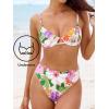 imageCUPSHE Women Swimsuit Bikini Set High Waisted Push Up Cheeky Drawstring Two Piece Bathing SuitWhiteYellow Floral