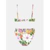 imageCUPSHE Women Swimsuit Bikini Set High Waisted Push Up Cheeky Drawstring Two Piece Bathing SuitWhiteYellow Floral