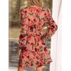 imageCUPSHE Womens Mini Dresses Casual Spring V Neck Chiffon Long Peasant Sleeves Flowy Summer DressDusty Rose