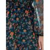 imageCUPSHE Womens Mini Dresses Casual Spring V Neck Chiffon Long Peasant Sleeves Flowy Summer DressNavy Floral