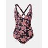 imageCUPSHE Womens One Piece Swimsuit Tummy Control Deep V Neck Double Straps Crisscross Back Tie Bathing SuitBlackDusty Rose Pink