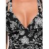 imageCUPSHE Womens One Piece Swimsuit Tummy Control Deep V Neck Double Straps Crisscross Back Tie Bathing SuitBlackFloral