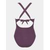 imageCUPSHE Womens One Piece Swimsuit Tummy Control Deep V Neck Double Straps Crisscross Back Tie Bathing SuitPurple Brown