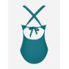 imageCUPSHE Womens One Piece Swimsuit Tummy Control Deep V Neck Double Straps Crisscross Back Tie Bathing SuitTeal