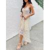 imageCUPSHE Womens Summer Dresses Sleeveless Lace Casual Tassel Beach Spaghetti Straps Flowy Maxi Sun DressBeige