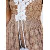 imageCUPSHE Womens Summer Dresses Sleeveless Lace Casual Tassel Beach Spaghetti Straps Flowy Maxi Sun DressBrown