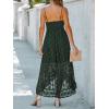 imageCUPSHE Womens Summer Dresses Sleeveless Lace Casual Tassel Beach Spaghetti Straps Flowy Maxi Sun DressDark Green