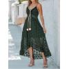 imageCUPSHE Womens Summer Dresses Sleeveless Lace Casual Tassel Beach Spaghetti Straps Flowy Maxi Sun DressDark Green