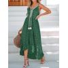 imageCUPSHE Womens Summer Dresses Sleeveless Lace Casual Tassel Beach Spaghetti Straps Flowy Maxi Sun DressOlive Green